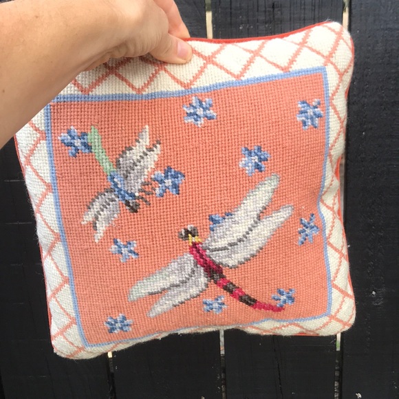 Vintage Other - Vintage Dragonfly Needlepoint pillow